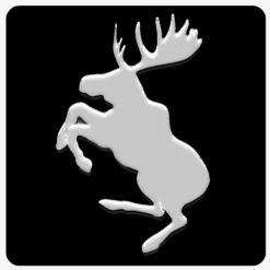 Emblem Fyrkantig Volvo Stegrande Älg Svart/Grå Mellan