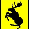 Emblem Rektangulär Saab Stegrande Älg Svensk Flagga