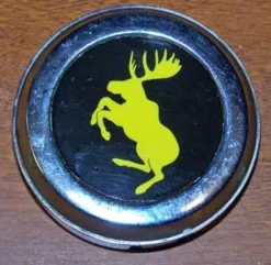 Emblem Rund Volvo Stegrande Älg Svart/Gul