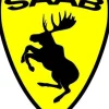 Emblem Sköld Saab Stegrande Älg Gul/Svart