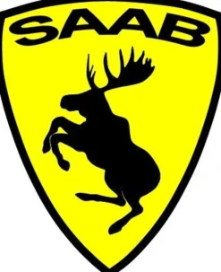 Emblem Sköld Saab Stegrande Älg Gul/Svart