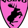 Emblem Sköld Volvo Stegrande Älg Rosa - HÖGER