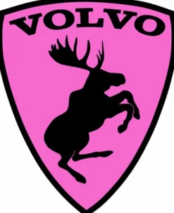 Emblem Sköld Volvo Stegrande Älg Rosa - HÖGER