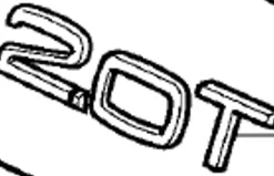 Emblem ''2.0 T'' Volvo V70, XC70, S40/V40, XC70, XC60, S60/V60, S80