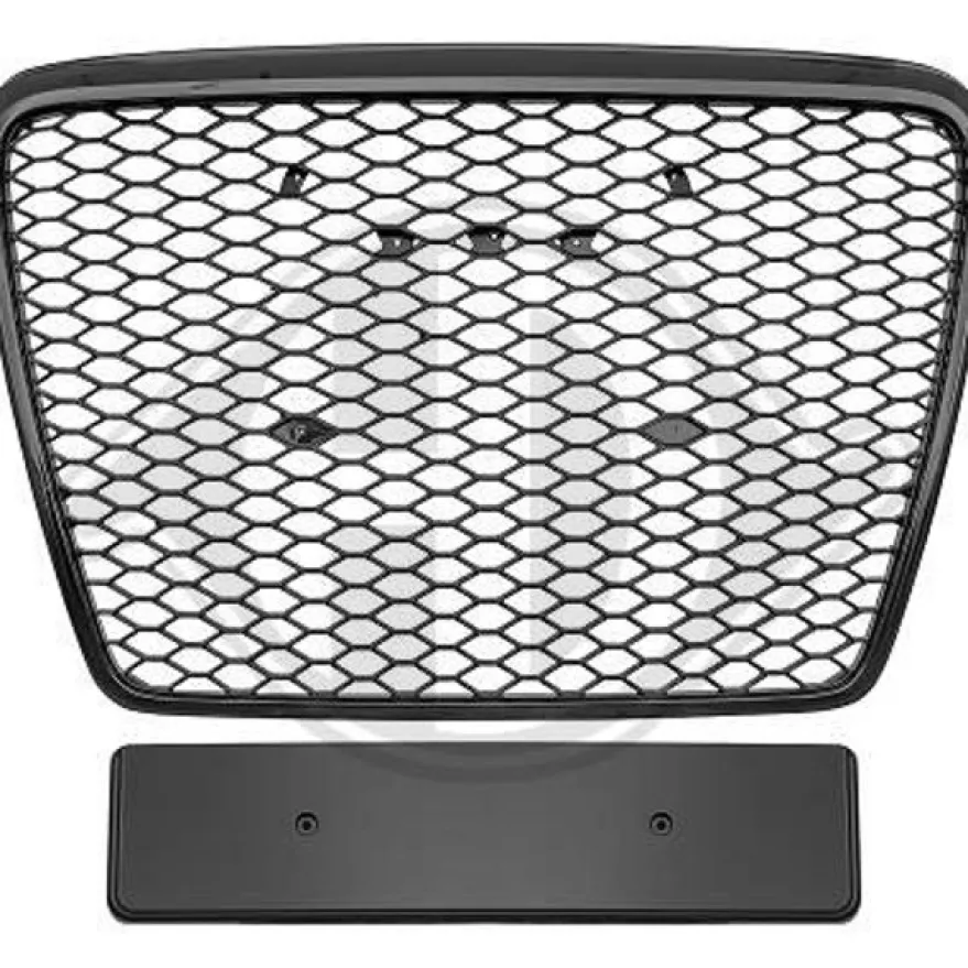 Honeycomb Grill Blanksvart Audi A6 (C6-4F) 2004-2011