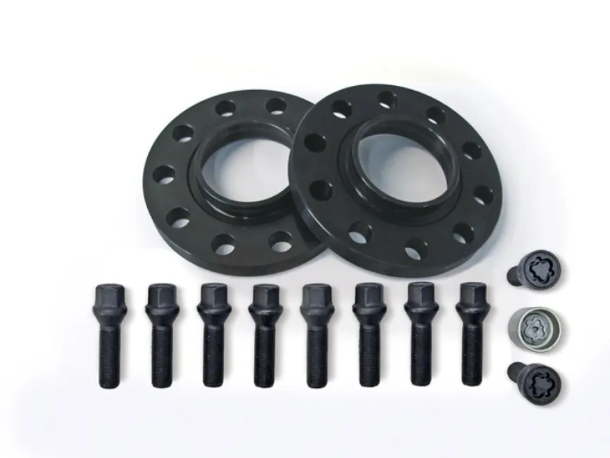 H&R Svart Spacerpaket Audi, VW, Porsche 15mm Sida / 30mm per Axel Inklusive Bultar