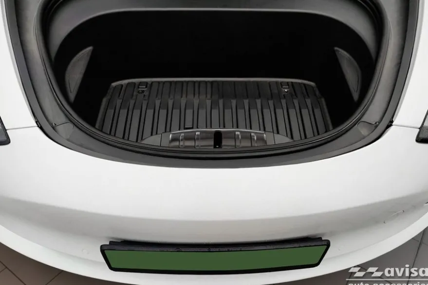 Inre Lastskydd Rostfri Svart Borstad Metall Tesla Model 3 2019-2023