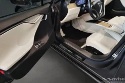 Instegslister i Blank Svart Stål Tesla Model S 2012-><noscript><img width=