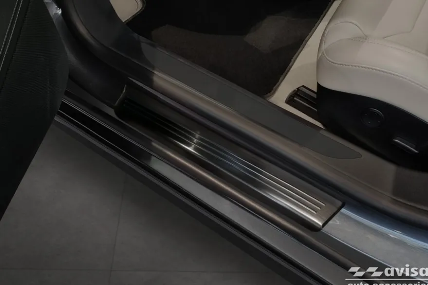 Instegslister i Borstad Svart Stål Tesla Model S 2012->
