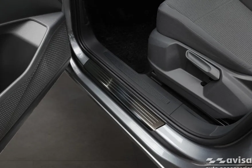 Instegslister i Borstad svart stål VW Caddy V 2020->