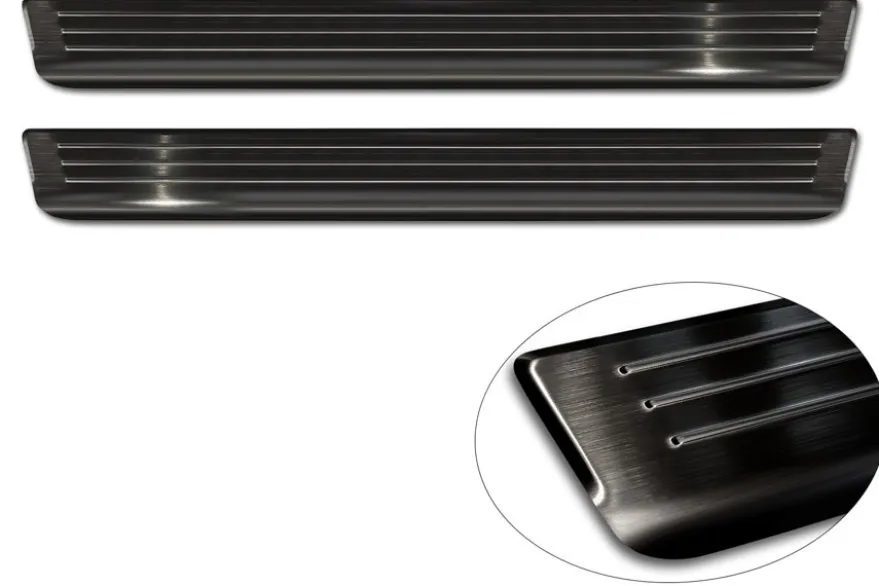 Instegslister i Borstad svart stål VW Caddy V 2020->
