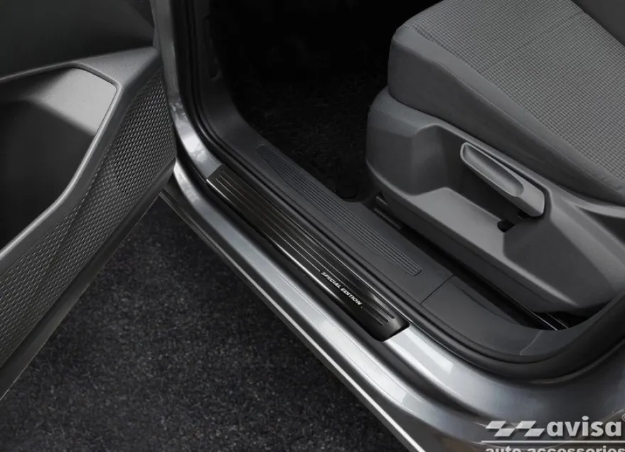 Instegslister i Borstad Svart Stål VW Caddy V SB 2020->