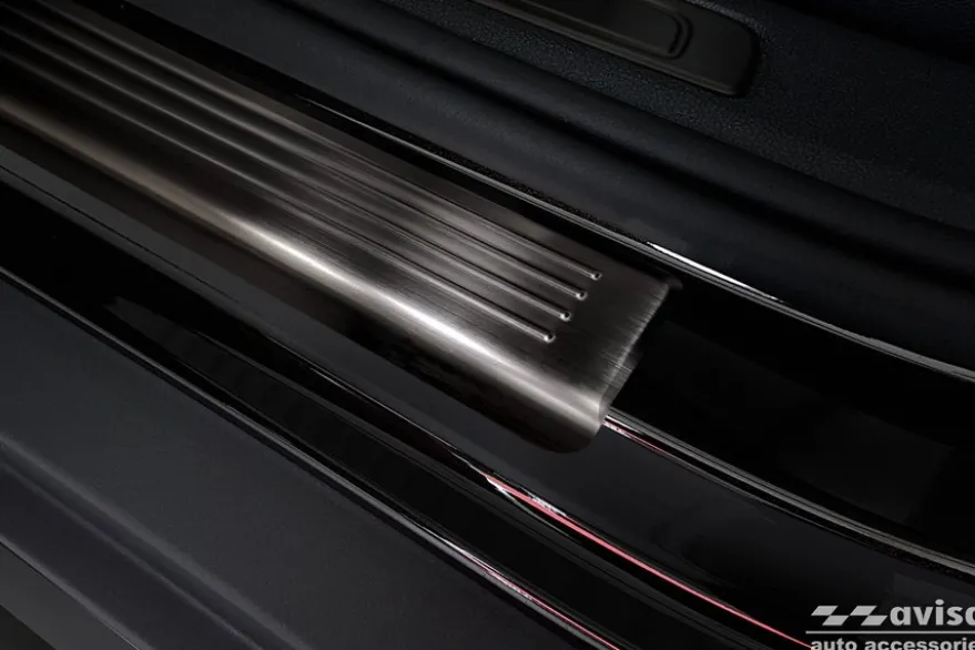 Instegslister i Borstad Svart Stål VW Passat B8 2014-2023