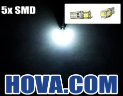 Lampor LED med 5st SMD Polaritetsoberoende T10 W5W Wedge Canbus Blå