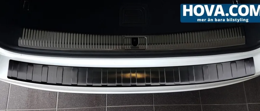 Lastskydd Rostfri Borstad Metall Svart Audi A4 B9 Avant 2015->