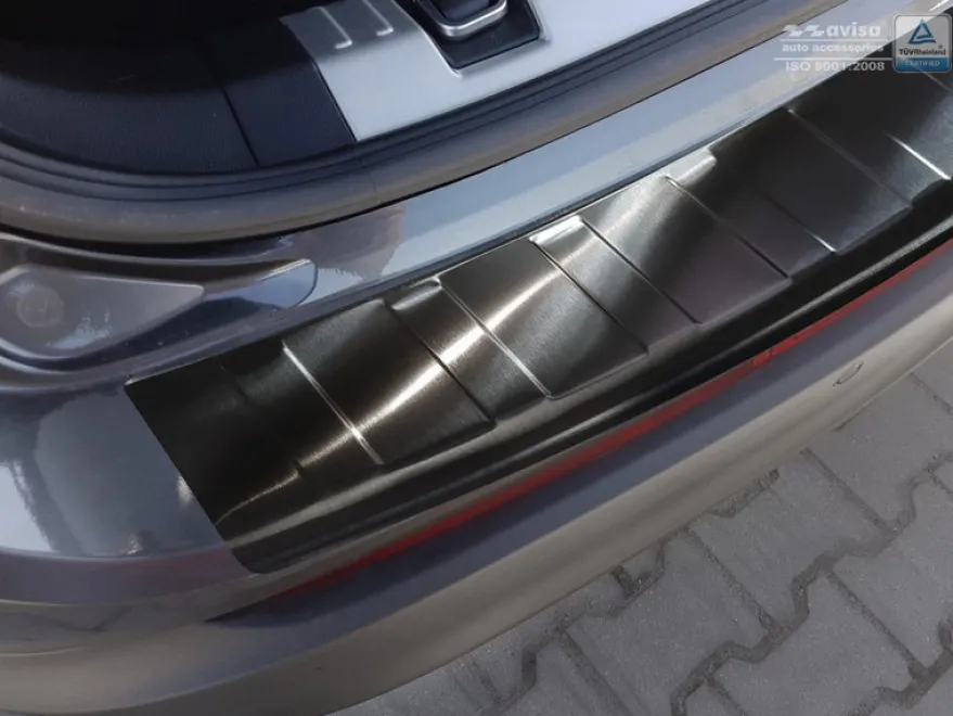 Lastskydd Rostfri Borstad Metall Svart Ford Edge II 2014-2018