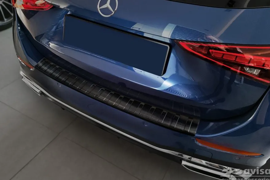 Lastskydd Rostfri Borstad Metall Svart Mercedes C-Klass S206 Kombi AMG-Paket 2021->