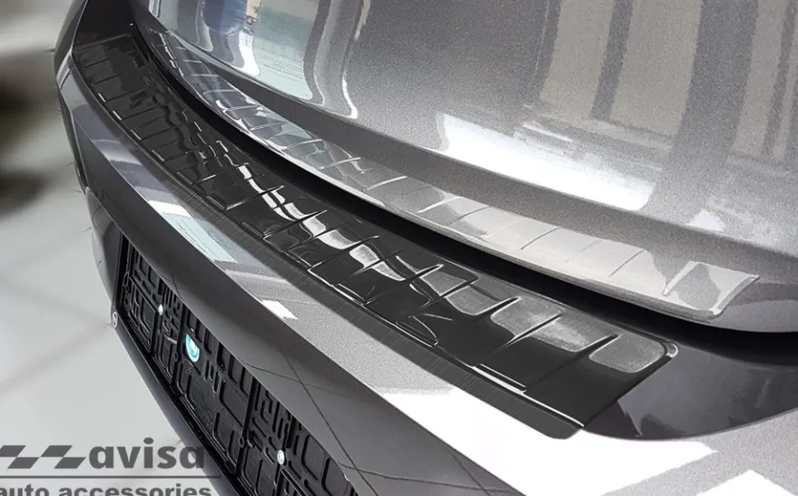 Lastskydd Rostfri Borstad Metall Svart Opel Corsa F Hatchback 2019->