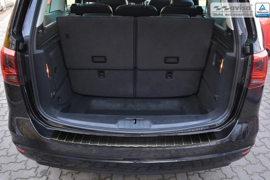 Lastskydd Rostfri Borstad Metall Svart Seat Alhambra II 10.2010->