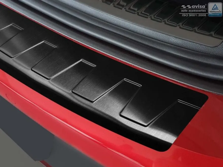 Lastskydd Rostfri Borstad Metall Svart Seat Leon III 5F ST 2013-2020