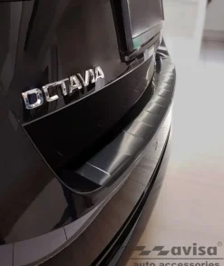 Lastskydd Rostfri Borstad Metall Svart Skoda Octavia IV Kombi 2019->
