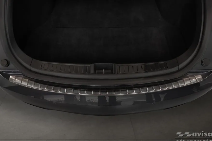 Lastskydd Rostfri Borstad Metall Svart Tesla Model S 2012->