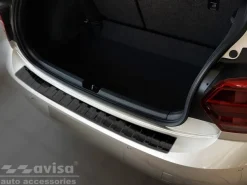 Lastskydd Rostfri Borstad Metall Svart VW Polo VI 2017->