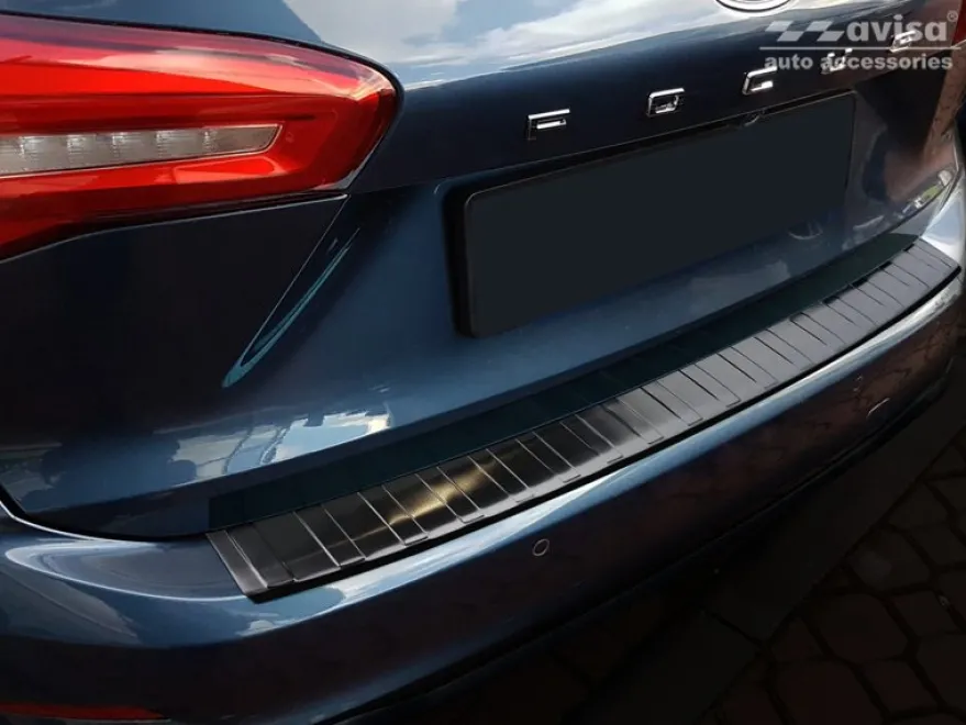 Lastskydd Rostfri Borstad Svart Metall Ford Focus IV Turnier 2018->