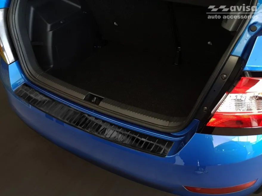Lastskydd Rostfri Borstad Svart Metall Skoda Fabia III Hatchback 2018->