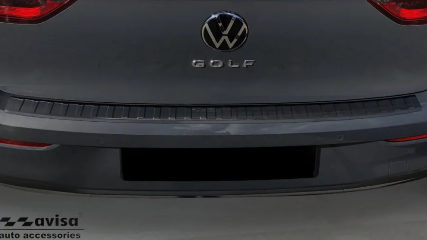 Lastskydd Rostfri Borstad Svart Metall Volkswagen Golf VII 2019->