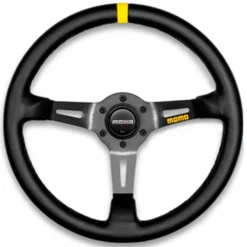 Momo Ratt Racing Modell 08 Svart 350mm Mocka