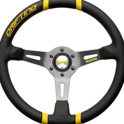 Momo Ratt Tuning Drifting Gul 350mm Läder