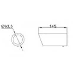 Ändrör Rostfritt 63,5mm Universal