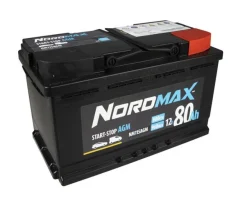 NordMax AGM Start/Stoppbatteri 12V 80Ah 800A