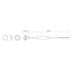 Positionsljus Led Rund Röd 28mm för infällning 12-24V