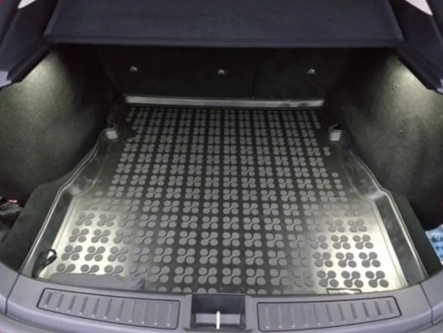 Skålad Mjuk Bagagerumsmatta Svart Bakre Tesla Model S 2012->