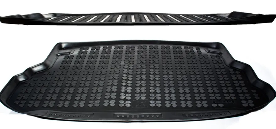 Skålad Mjuk Bagagerumsmatta Svart Skoda Fabia IV Hatchback 2021->