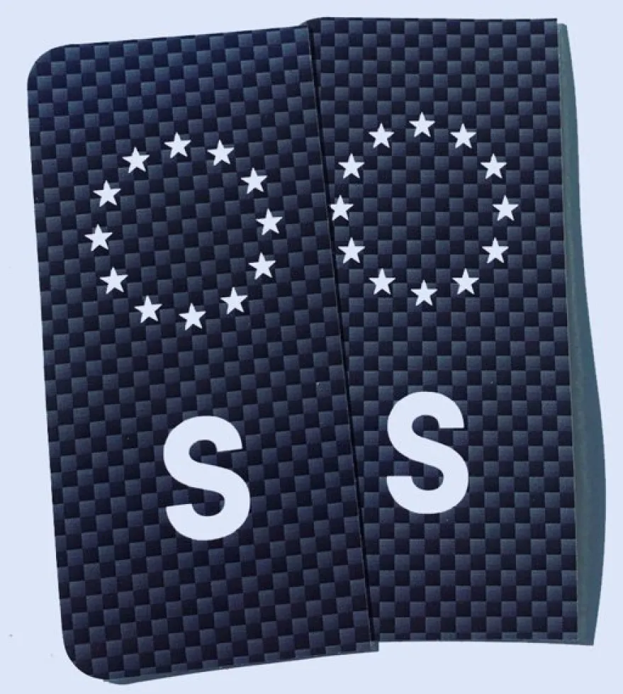 S-Märke Nummerskylt Kolfiber/Vit/Vit