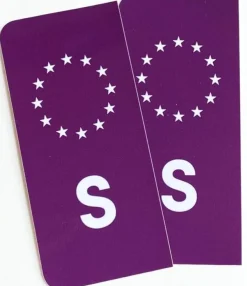 S-Märke Nummerskylt Lila/Vit/Vit